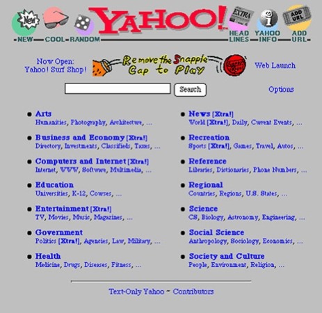 Yahoo Screenshot 1995