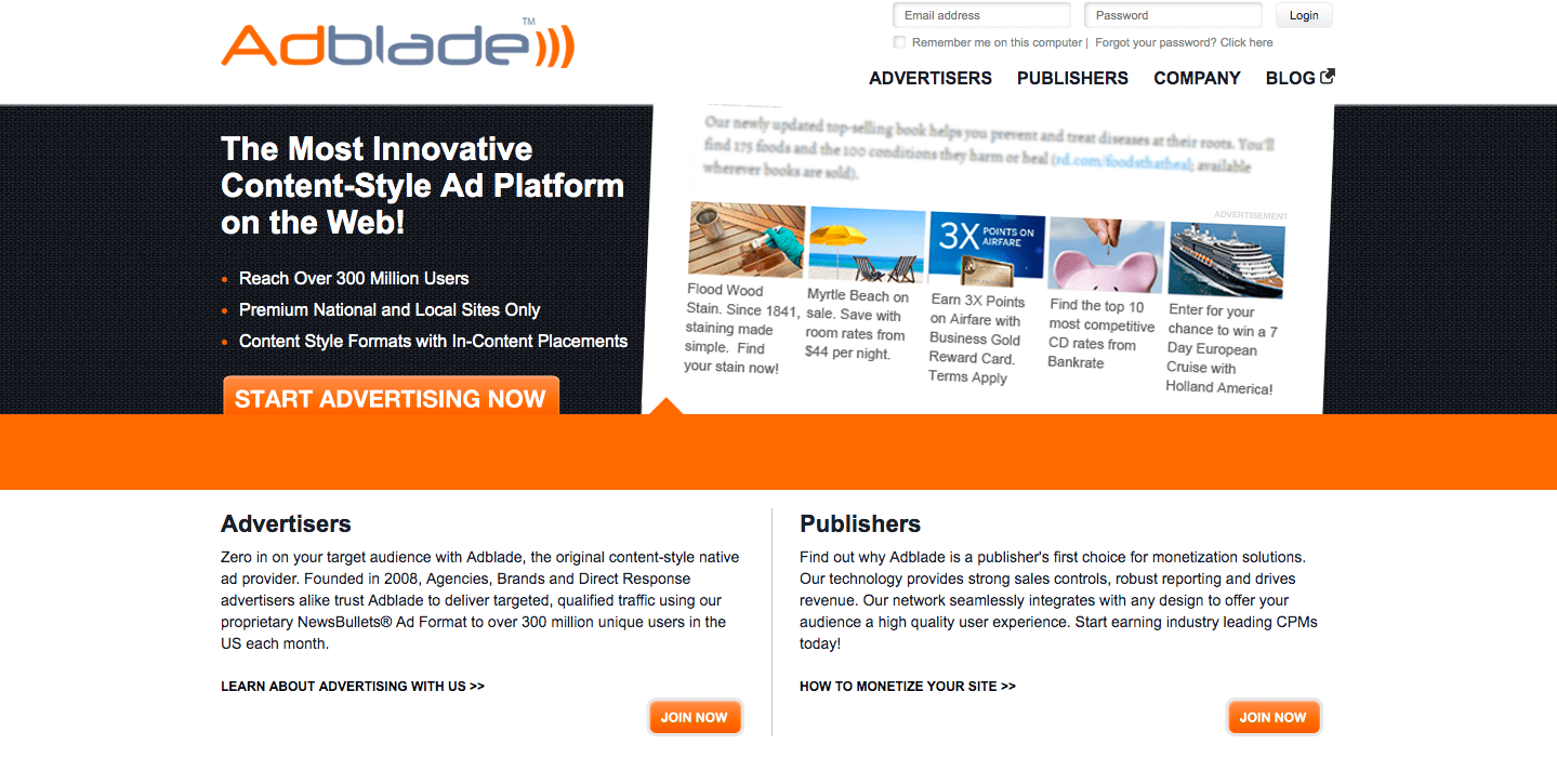 AdBlade ad network