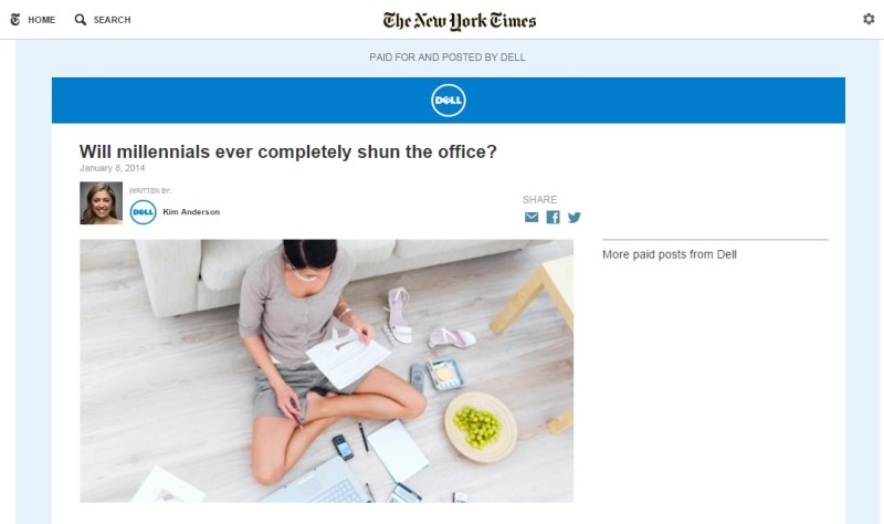 NYTimes example of native advertising
