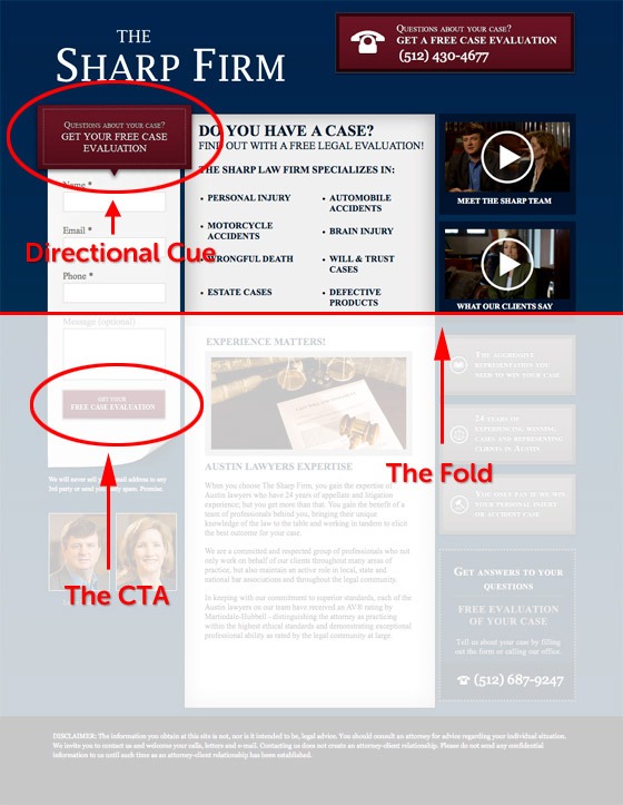 form cta below fold