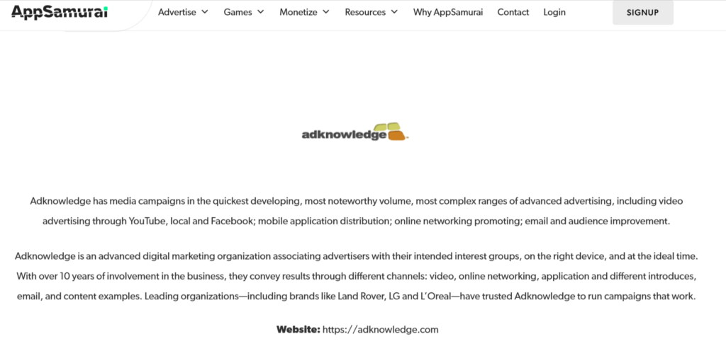 Adknowledge display ad network 
