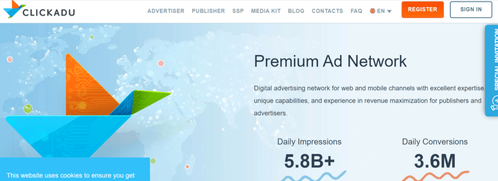 Clickadu display ad network 