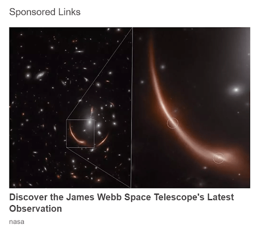 Native Advertising der NASA auf Sky News